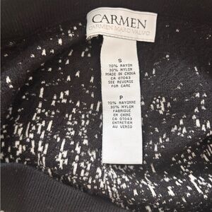 Carmen Marc Valvo Black and White Knit Skirt